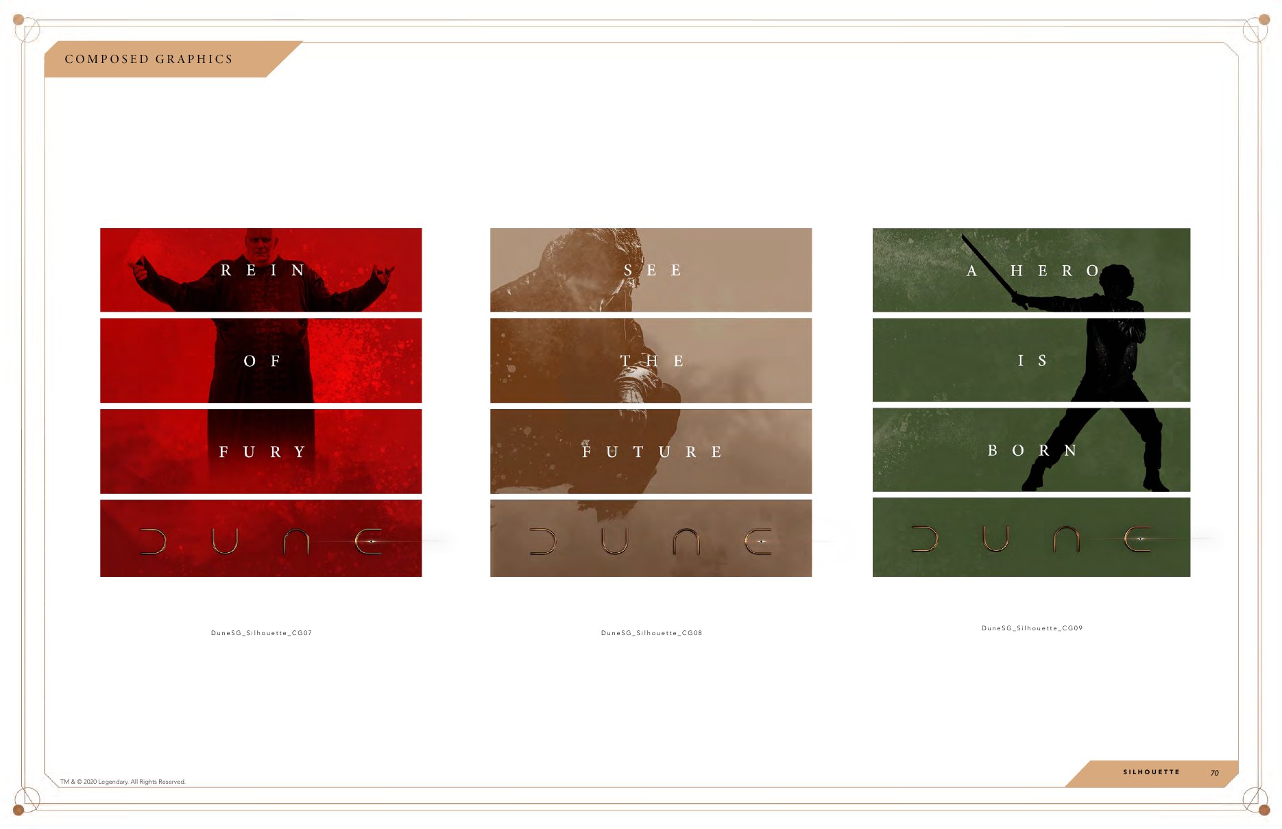 Dune, silhouette poster trio